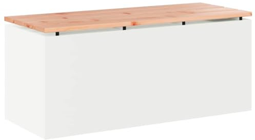 Mhdvray Panca da giardino bianca 100 x 40 x 43 cm moderna in acciaio Douglasie per esterni, per balcone, terrazza e giardino, laccata resistente alle intemperie, durevole