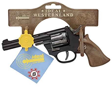 Bauer Spielwaren 1030881 Schrödel J.G. Super 88: Spielzeugpistole für das Cowboy- und Sheriffkostüm, ideal für Fasching, auch als Indianer-Accessoire, 20 cm, schwarz/braun (103 0881)
