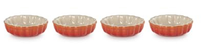 Le Creuset Stoneware Set of 4 Tartlet Dishes, 0.2 L, Volcanic, 91017411090000