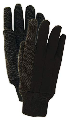 MAGID T92CP MultiMaster PVC Dotted Jersey Gloves, Brown, 12 Pack, Large