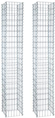 ESTEXO Gabionen-Säulen im 2er Set, 4-Eck 30x30 cm, 200 cm Höhe, inklusive Spiralen