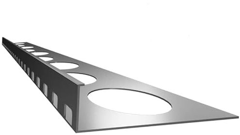 Renoplast® SZ15 Profilé aluminium pour marches d'escalier pour sols en résine | 200cm alu | Profilé pour nez de marche | Cornière d'escalier | Profilé pour marches en aluminium | Rail pour carrelage