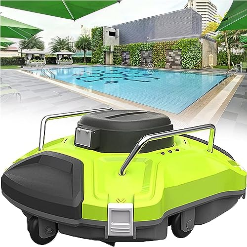 RayGenius Robotic Pool Cleaners, Robotic Pool Cleaner Cordless Pool Vacuum Fully Automatic Swimming Pool Cleaning Robot White for Above/In-Ground Pools