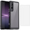 Asuwish Phone Case for Sony Xperia 1 V 2023 with Tempered Glass Screen Protector Cover and Cell Accessories Slim Soft TPU Silicone Rubber Hybrid Mobile Protective 1V 5G Women Men Clear Black