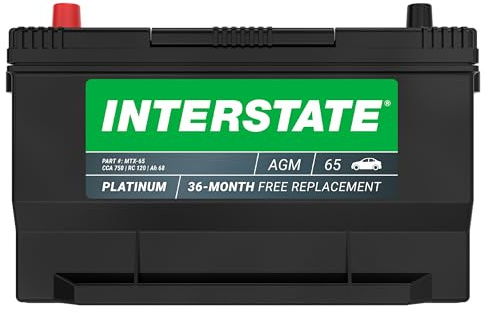 Interstate Batteries Automotive Battery 12V 68Ah (Group Size 65) 750CCA SLI AGM Auto Battery Replacement for Cars, SUVs, Sedans, Trucks (MTX-65)