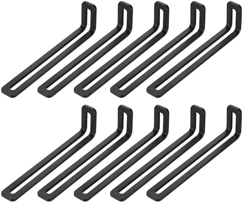 10 st hörnfästen för trä, svart metall L-formad, justerbar öppning för trähörnstöd, 90 graders vinkelanslutningar för fixering av hyllskåp, 120 x 16 x 32 mm