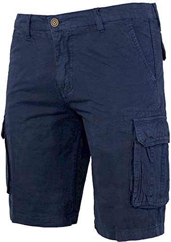 N+1 Pantaloncini Bermuda Uomo Cargo con Tasche Laterali Tasconi 48 50 52 54 56 58 60 (IT, Numero, 60, Regular, Regular, Blu)