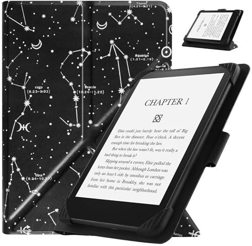 HGWALP Funda Universal para 6.8 7 Paperwhite eReaders, Funda Folio Stand Soporte con Correa Compatible con 6.8 Pulgadas 7 Pulgadas Paperwhite Kindle/Kobo/Voyaga/Lenovo/Sony E-Readers-Constellation