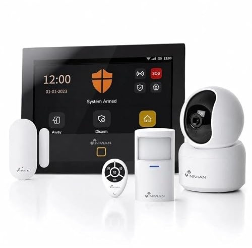 Alarma Nivian Pack WiFi gsm 4G Inalámbrica Interior Sensor Movimiento Apertura Sirena Exterior
