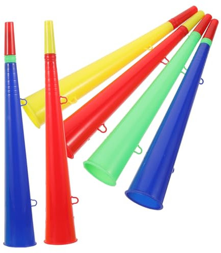 KONTONTY 6pezzi Trombe Plastiche Colorate Per Per Eventi Sportivi e Feste Strumenti Musicali Per Creare Atmosfera Festiva