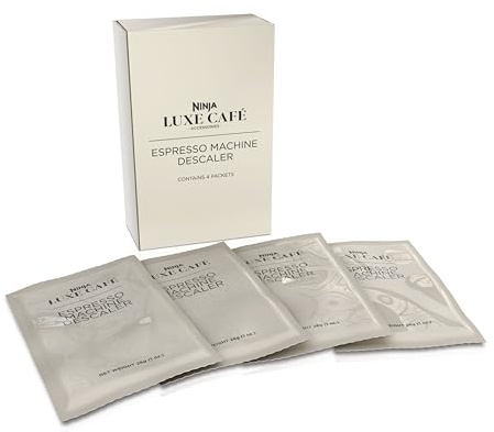 Ninja Luxe Café Espresso Machine Descaler 4-Pack, Espresso & Coffee Machine Cleaner, Descale Powder, XSKDSCLSOL4PK