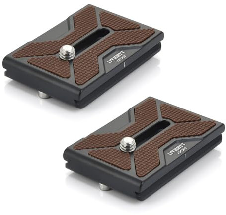 UTEBIT Rótulas para Placa de Liberación Rápida, 2 Piezas con Tornillo de Cámara de 1/4, Compatible con Trípode, Cámara y Rótula Arca Swiss de 60mm