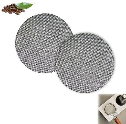 2PCS Filtro de Café de 58.5mm, 1 mm/1,7 mm de Grosor Filtro de Espresso Reutilizable Espresso Puck Screen 150μm Puck Screen de Acero Inoxidable 316 con la Máquina de Café Expreso Portafiltros de Café