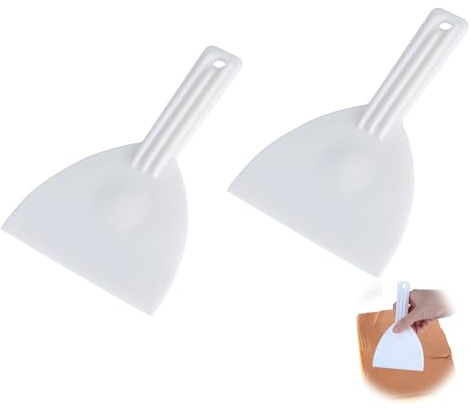 2 Espátulas para Masa, Espátulas Flexibles de Plástico para Repostería, Espátula para Pizza para Dar Forma y Raspar una Masa de Pizza Perfecta, Cuchillo Ergonómico de Alta Resistencia para Rebozar Pa