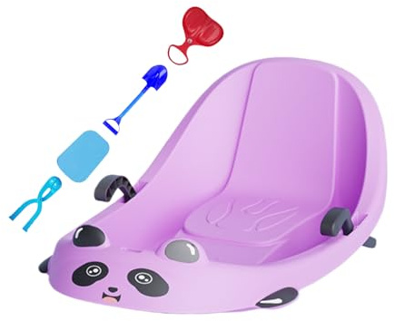 Luge pour | Sport d'hiver avec Dossier | Luge Extérieur pour avec Frein | pour Collines Enneigées Parc Arrière-Cour Terrain de Jeu Garçons Filles et Tout-Petits