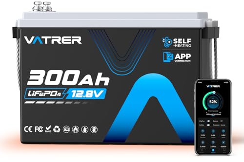 12V 300AH Mini Lithium Battery with Self-Heating & APP Monitoring, Deep Cycle Rechargeable LiFePO4 Battery, Low/High Temp Cut off, Built-in 200A BMS,Perfect for RV, Camping, Off-Grid Applications