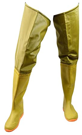 Tdoutop Fishing Hip Waders Bottes Imperméables Wading Trousers Nylon Semelle Crantée Boucle Rapide pour Hommes Femmes Adaptées à La Pêche Jardinage