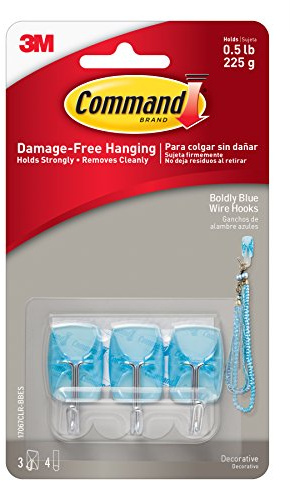 Command 17067CLR-BB Small Wire Hook - Boldly Blue