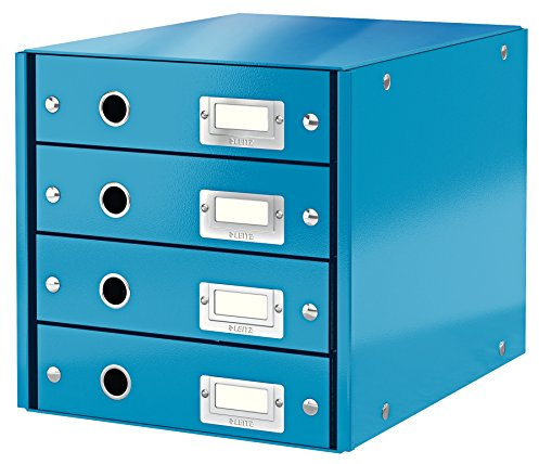 Leitz, Schubladenbox, Blau, 4 Schubladen, A4, Click & Store, 60490036