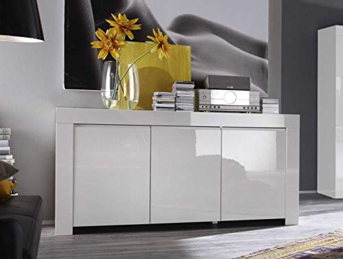 Sideboard Amalfi 3 Türen, 160 x 84 x 50 cm, weiß hochglanz