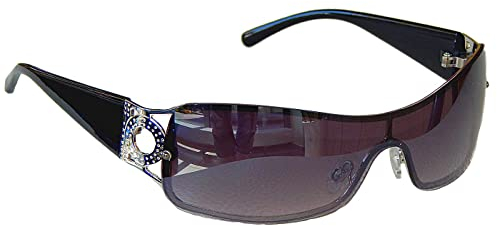 Sonnenbrille Damenbrille Brille Monoglas Sportlicher Style Damen M 34 (Schwarz Silber)