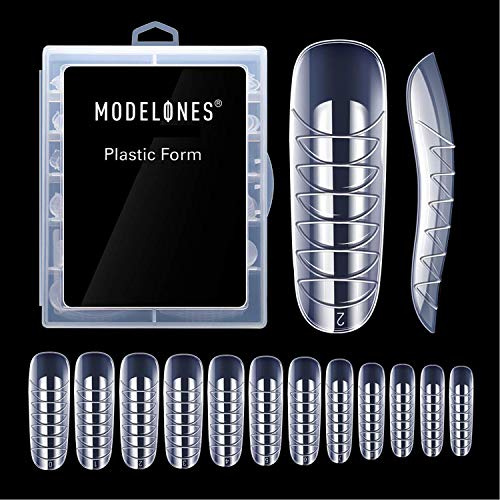MODELONES Poly Extension Gel Dual Nail Form 120pcs Coffin Nails Clear Ballerina Nail Tips Full Cover