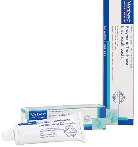 Virbac C.E.T. Enzymatic Toothpaste for Cats | Fish Flavour 43g | Reduce Plaque, Control Tartar & Freshen Breath