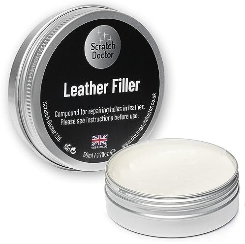 Scratch Doctor Leather Filler Repair Compound Fill Holes Cracks Scratches Scuffs on Leather Furniture Car Seats Shoes and Bags (Ivory, 50ml)