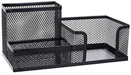 Schreibtisch Organizer,Kombi Stifteköcher aus Metall, Stiftehalter für das Büro, Stifteköcher aus Metall ,Stiftehalter, Desk Organizer,für Büro, Schule und Zuhause (Schwarz)