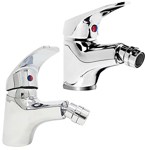 Lot de 2 robinets pour salle de bain Bidet Paire de mélangeurs en laiton chromé