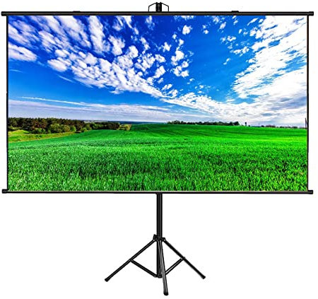 TINOWN Écran de projection Écran Résolution 4K de 100 pouces Trépied amélioré et montage mural Écran de projection monté au plafond Écran de projection sur pied Compatible 4K Type de trépied Écran int