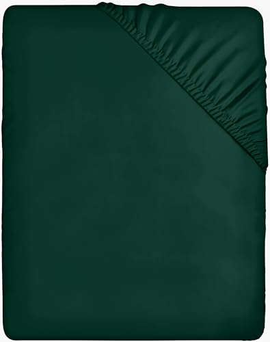 Utopia Bedding - Spannbettlaken 140x200cm - Grün - Gebürstete Polyester-Mikrofaser Spannbetttuch - 35 cm Tiefe Tasche