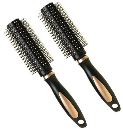 NVTEGR 2 Pcs Round Hair Brush for Curling, Styling curling brush, Creating and Smoothing Curly or Wavy Hair - Hair Dryer Brush Styling Appliance