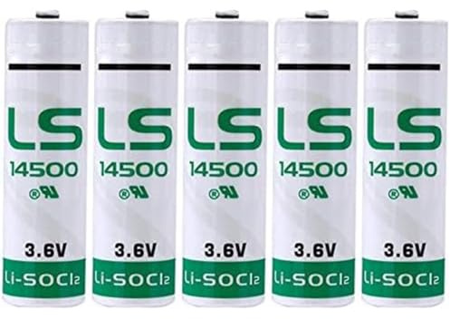 BenjiPower - Confezione da 5 pile al litio LS14500 3,6 V 2600mAh Li-SoCl2 AA