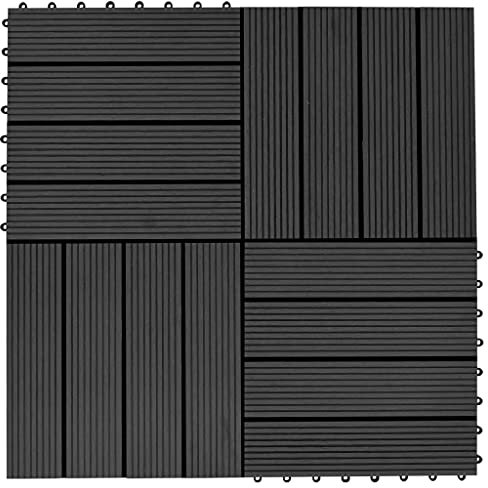 Swpsd 22 pcs Decking Tiles Decking Boards Flooring Deck for Patios, Balcony, Bathrooms, or Pool or Spa Area 30x30 cm 2 sqm WPC Brown Option1