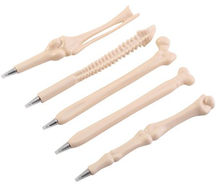 Yosoo Health Gear Set di 5 Penne a Sfera a Forma di Ossa Creative con Design a Dito Scheletro, novità Penna a Inchiostro Blu da 0,7 Mm per Infermieri Medici, Forniture per Ufficio Scolastico di