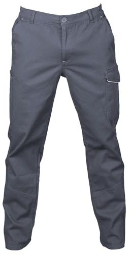 CHEMAGLIETTE! Pantaloni da Lavoro Uomo Elasticizzati Multitasche CE Cat 1 | 98% cotone stretch prelavato, triple cuciture, tasche velcro, inserti riflettenti, vita elastica, passanti larghi