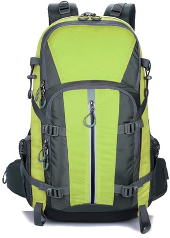 PORRASSO Zaino da Trekking Impermeabile 45L Zaino Zaini Durevole Backpack per Donna Uomo Campeggio Arrampicata Viaggio Sport Verde