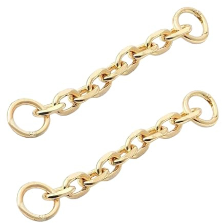 Lufdegim 2 stycken väskor förlängningskedja, kort fickkedja guld plånbok förlängare för plånböcker clutch handväskor ersättningstillbehör