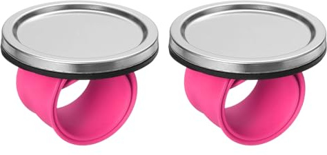QUARKZMAN 2 Pezzi Bracciale Magnetica per Spilli Cerchio Polso Cuscino per Spilli Cinturino in Silicone Bracciale per Cucire Trapuntare Rosa