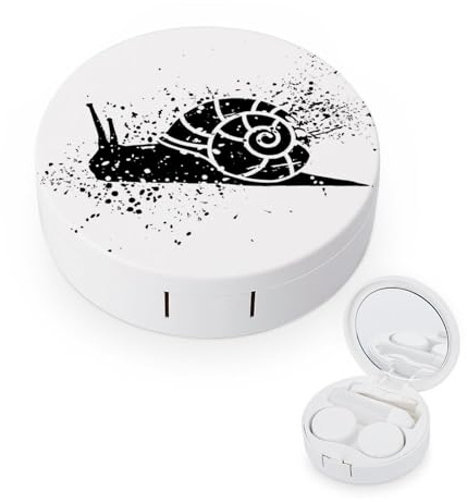 fkgvwo Contact Lens Case Black Snail Contact Lens Box Travel Kit Portable for Travel & Home