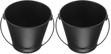 Toddmomy Secchio per Grasso e Olio in Metallo 2 Pezzi, Accessorio per Griglia Barbecue, Raccoglitore Antigoccia Resistente per Cucina all’Aperto, Campeggio e Picnic, Facile da Pulire,