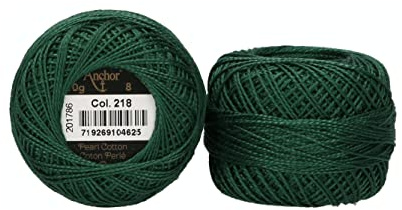 Anchor 4591008-00218 broderigarn, 100% bomull, mörk jaktgrön, tjocklek 8,82 m