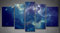 First Wall Art - Weltall Leinwand Bilder Abstrakter Bunter Nebel im Blauen Universum Wandbild Poster 5 Panel Modern Dekorationen Für das Wohnzimmer,Büro,Küche,Badezimmer,Schlafzimmer