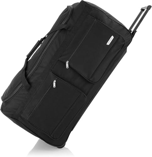 Flymax 32 Large Suitcase Lightweight Wheeled Duffle Bag Holdall Check in Luggage Travel Bag 3kg 114L Red