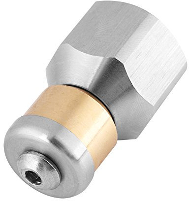 Akozon Buse de Nettoyage Rotative 3/8'' BSP Pression D'égout Tuyau De Nettoyage Buse en Acier Inoxydable SS304