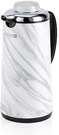 Royalford Marble Finish Vacuum Flask 1900ml | Double Wall Insulated Coffee Carafe | Thermal Jug for Hot & Cold Drinks | Leak-Proof Lightweight Easy Clean Durable & Stylish Portable Flask for Daily Use