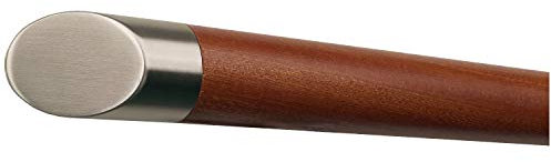 TIBU Mahagoni Sipo Handlauf Geländer 30-500cm mit Edelstahl Enden Wandhandlauf Wand Treppe, Länge 2900 mm / 290 cm / 2,9 m und Enden schräges Endstück