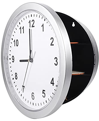Tyenaza Orologio da Parete con Scomparto Nascosto - Scatola Contenitore Sicura per Gioielli, Contanti e Oggetti di Valore (25 * 7 cm), con Montaggio a Parete per Deviazione