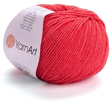 YarnArt, Jeans, Hilo de mezcla de algodón para amigurumi, ganchillo y punto, hilo turco suave 55 % algodón, 45 % poliacrílico, para proyectos hechos a mano, Color 26